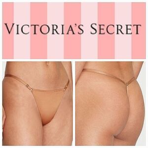 Victoria's Secret VERY SEXY Hardware Adjustable V-String Nude Panty Size Medium